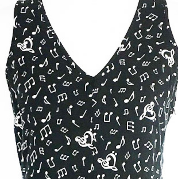 Hot Topic Vintage Black & White Music Note Fit & Flare Dress Size Large - Picture 3 of 11